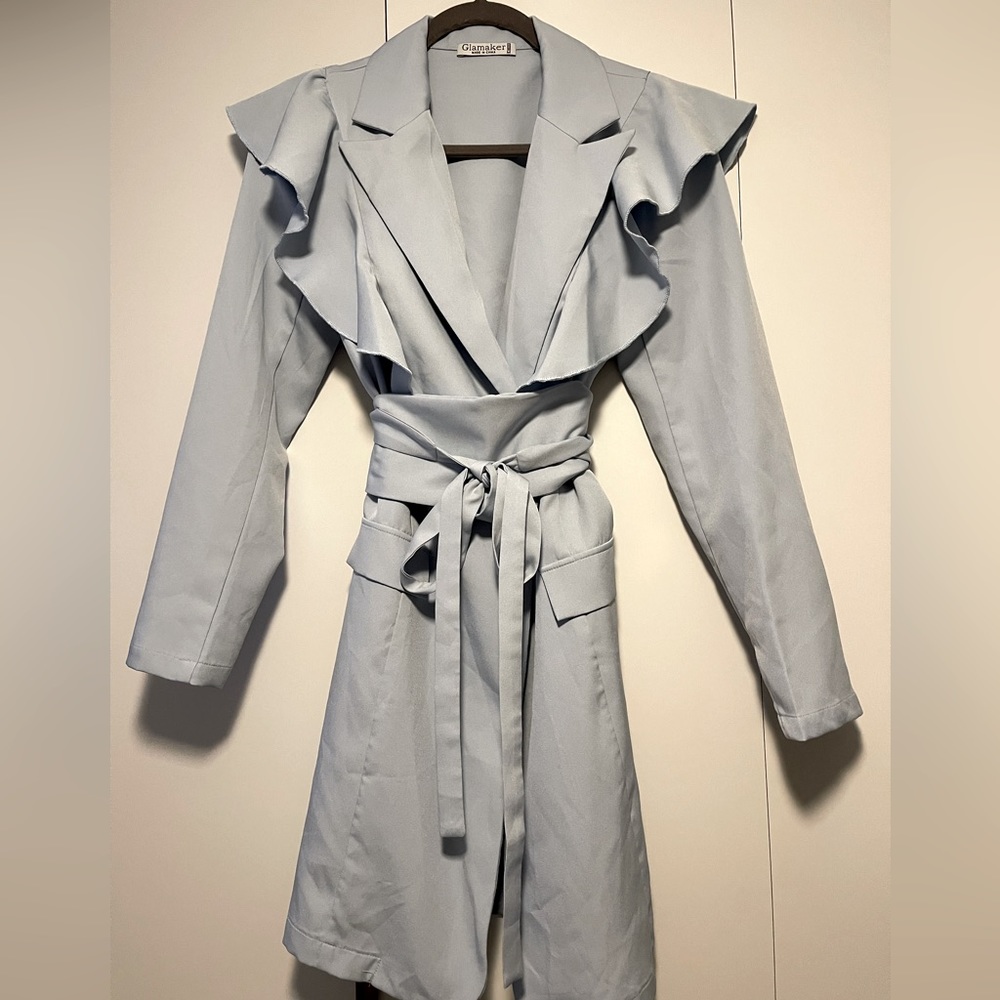 Light blue belted dress